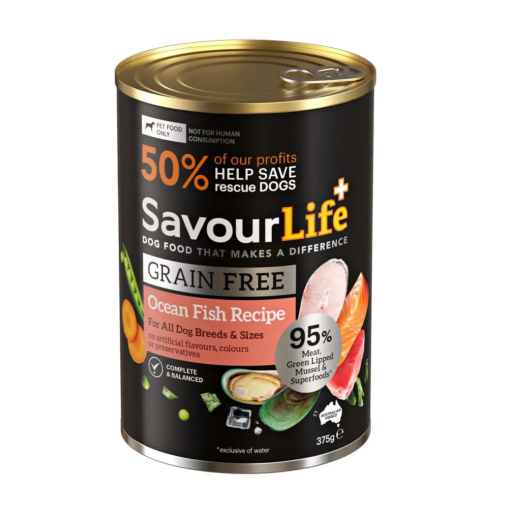 Savourlife Grain Free Ocean Fish Adult Dog Wet Food 375g X12^^^