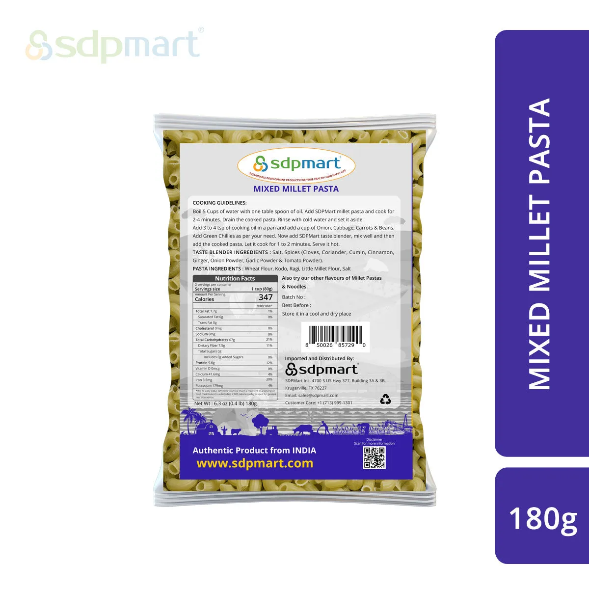 SDPMart Mixed Millet Pastas 180g