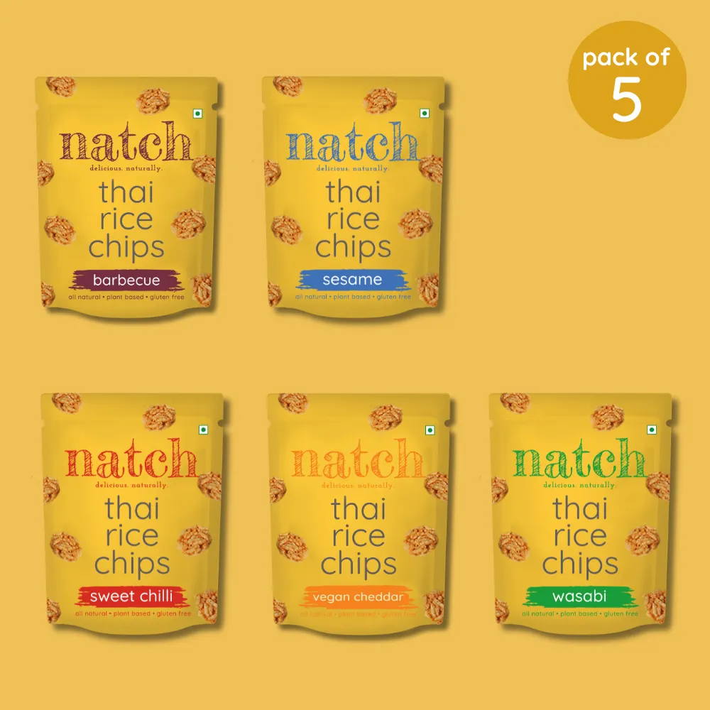 thai rice chips - variety pack (small pack of 5 - 25g)