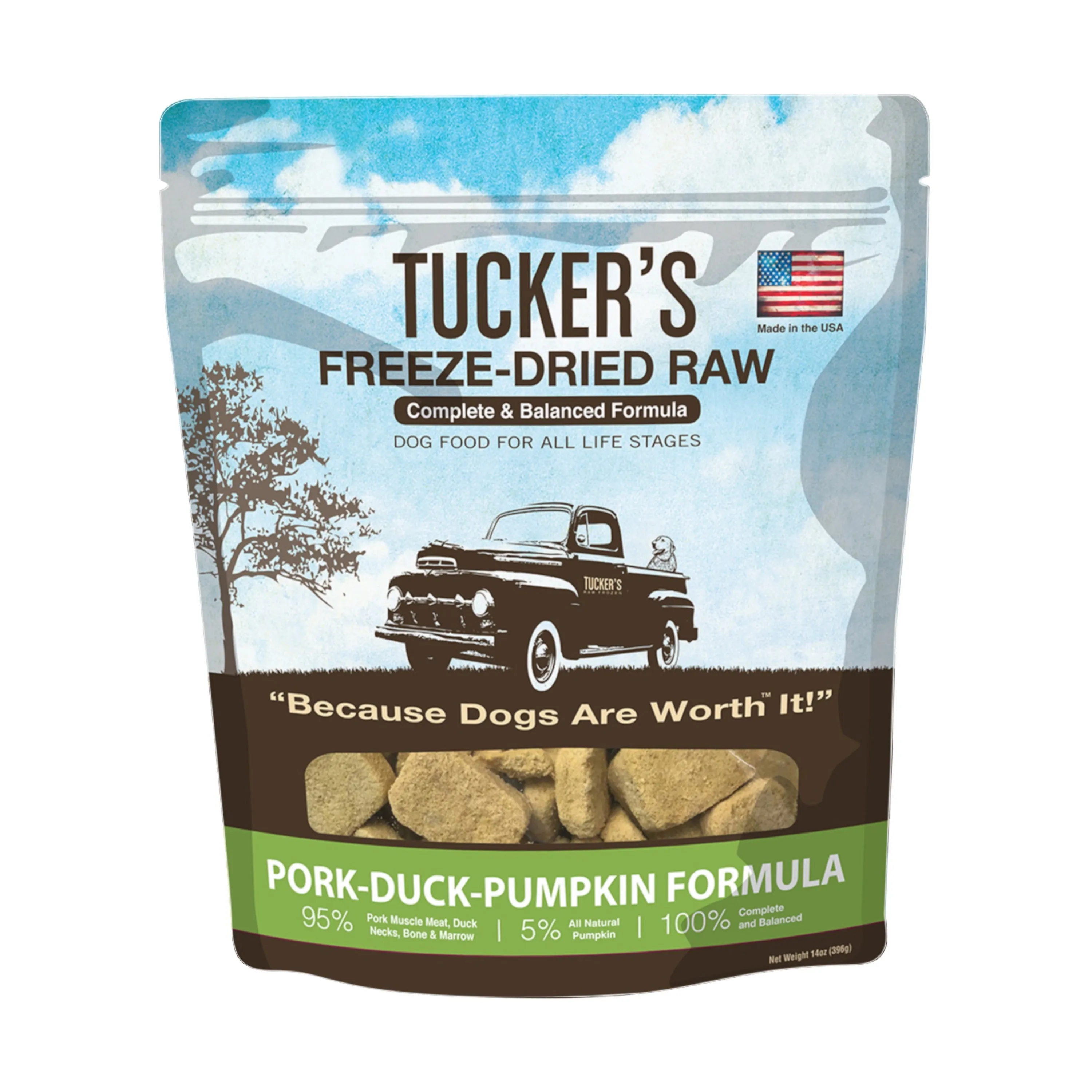 Tucker's Freeze-Dried Raw Pork Duck & Pumpkin Recipe Dog Food 14oz