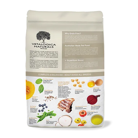 Vetalogica Naturals Grain Free Lamb Adult Dog Food