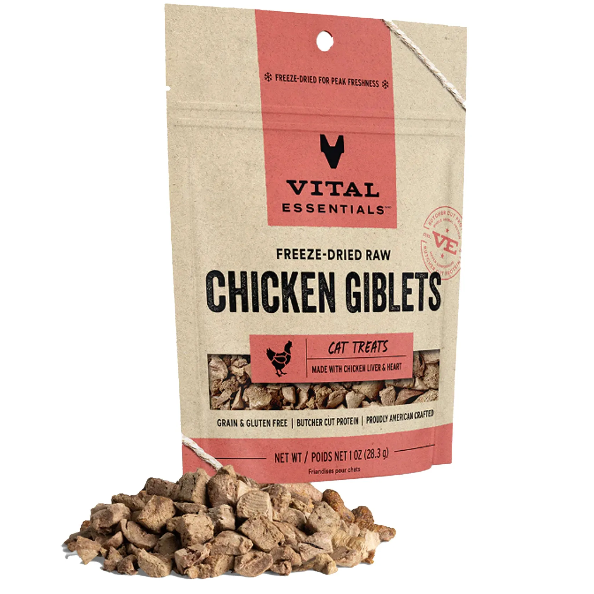 Vital Essentials Freeze-Dried Treat Cat Chicken Giblets 1 oz