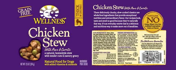 Wellness Grain Free Natural Chicken Stew with Peas and Carrots Wet Dog Food