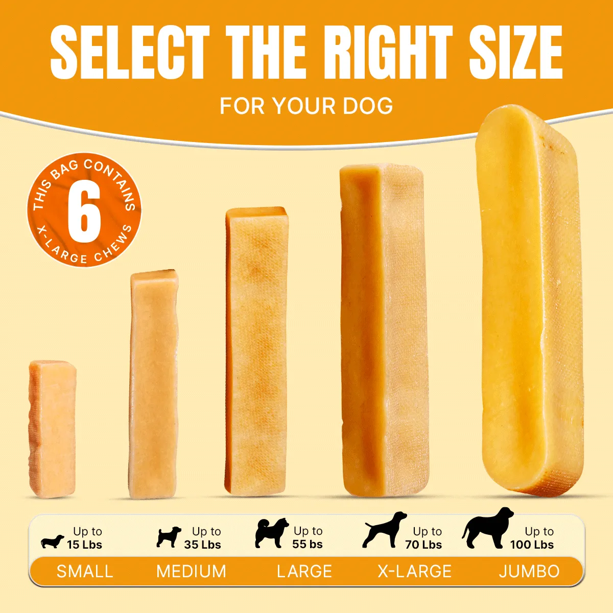 X-Large Long Lasting Yak Cheese Dog Chew - 2 lbs Bulk